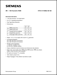 HYB514100BJ-60 Datasheet