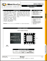 MWS11-PH22-CS Datasheet