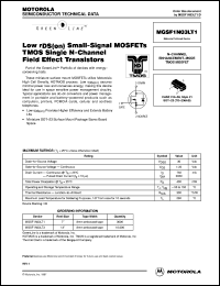 MGSF1N03LT1 Datasheet