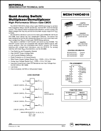 MC74HC4016N Datasheet