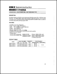 MSM5117400A-80SJ Datasheet