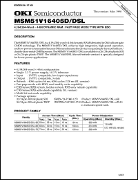 MSM51V16405DSL-70TS-K Datasheet