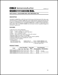 MSM51V16800BSL-70JS Datasheet