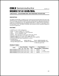 MSM51V18165B-60TS-K Datasheet