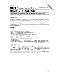 MSM51V18165DSL-50TS-K Datasheet