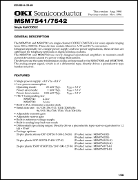 MSM7541GS-K Datasheet