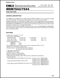 MSM7544TS-K Datasheet