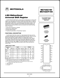 MC74AC194D Datasheet