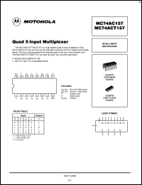 MC74ACT157D Datasheet