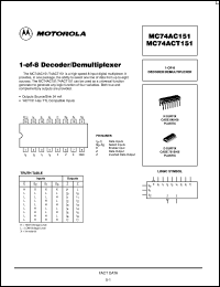 MC74ACT151D Datasheet