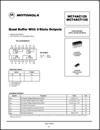 MC74ACT125D Datasheet