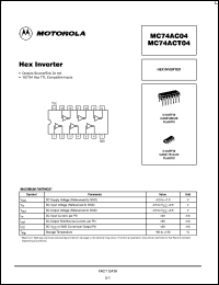 MC74ACT04D Datasheet