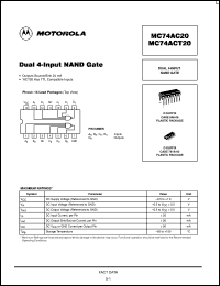 MC74ACT20D Datasheet