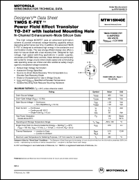 MTW16N40E Datasheet