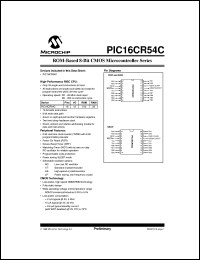 PIC16CR54C-20I-SO Datasheet
