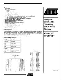 AT49F8192-12RC Datasheet