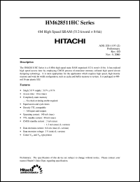 HM628511HCLJP-10 Datasheet