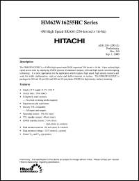HM62W16255HCJP-10 Datasheet