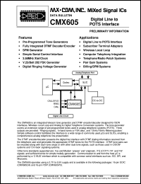 CMX605D4 Datasheet