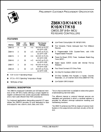 Z86K1805PSC Datasheet