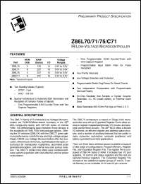 Z86C7116PSC Datasheet