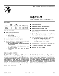 Z86L8008SSC Datasheet