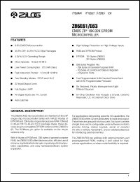 Z86E6320PSC Datasheet