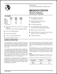 Z86C3212SSC Datasheet
