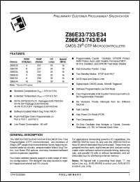Z8673316PEC Datasheet
