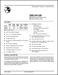 Z86L0408SSC Datasheet
