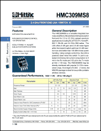 HMC309MS8 Datasheet