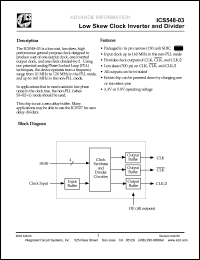 ICS548M-03 Datasheet