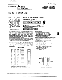 CD54HC4511F3A Datasheet