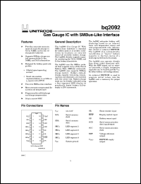 BQ2092SN-A309 Datasheet