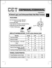 CEP6030AL Datasheet