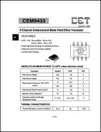 CEM9433 Datasheet