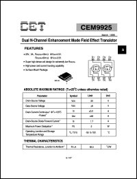 CEM9925 Datasheet