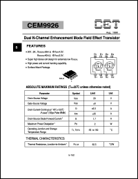 CEM9926 Datasheet