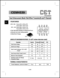 CEM4539 Datasheet