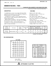 M5M5V416CWG-70HI Datasheet