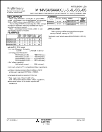 MH4V64AXJJ-5 Datasheet