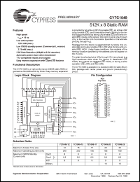 CY7C1049-25VM Datasheet