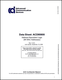 ACD80800 Datasheet