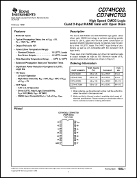 CD54HC03F Datasheet