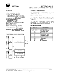 UT62V25616MC-100LL Datasheet