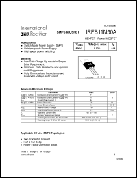 IRFB11N50A Datasheet