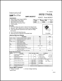 IRFB17N50L Datasheet