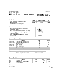 IRFB42N20D Datasheet