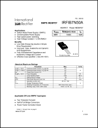 IRFIB7N50A Datasheet