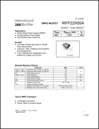 IRFP22N50A Datasheet